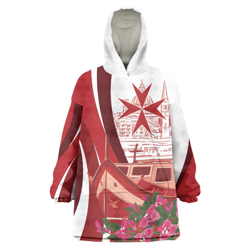 Inhobbok Malta Personalized Wearable Blanket Hoodie Valetta Scenery