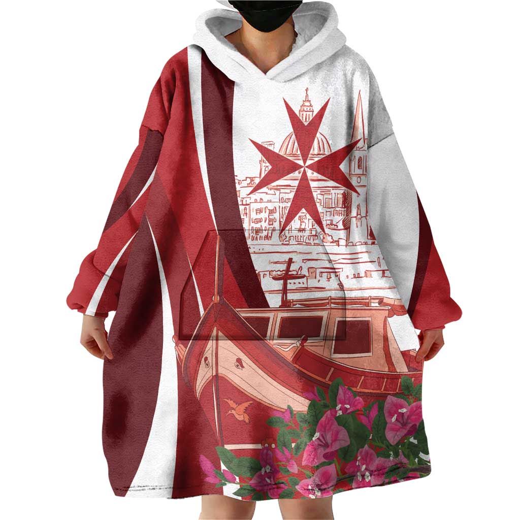 Inhobbok Malta Personalized Wearable Blanket Hoodie Valetta Scenery