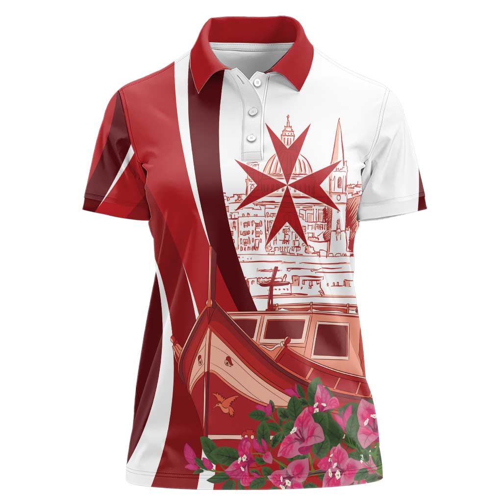 Inhobbok Malta Personalized Women Polo Shirt Valetta Scenery