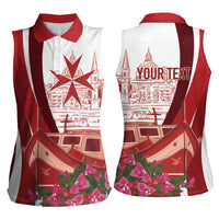 Inhobbok Malta Personalized Women Sleeveless Polo Shirt Valetta Scenery