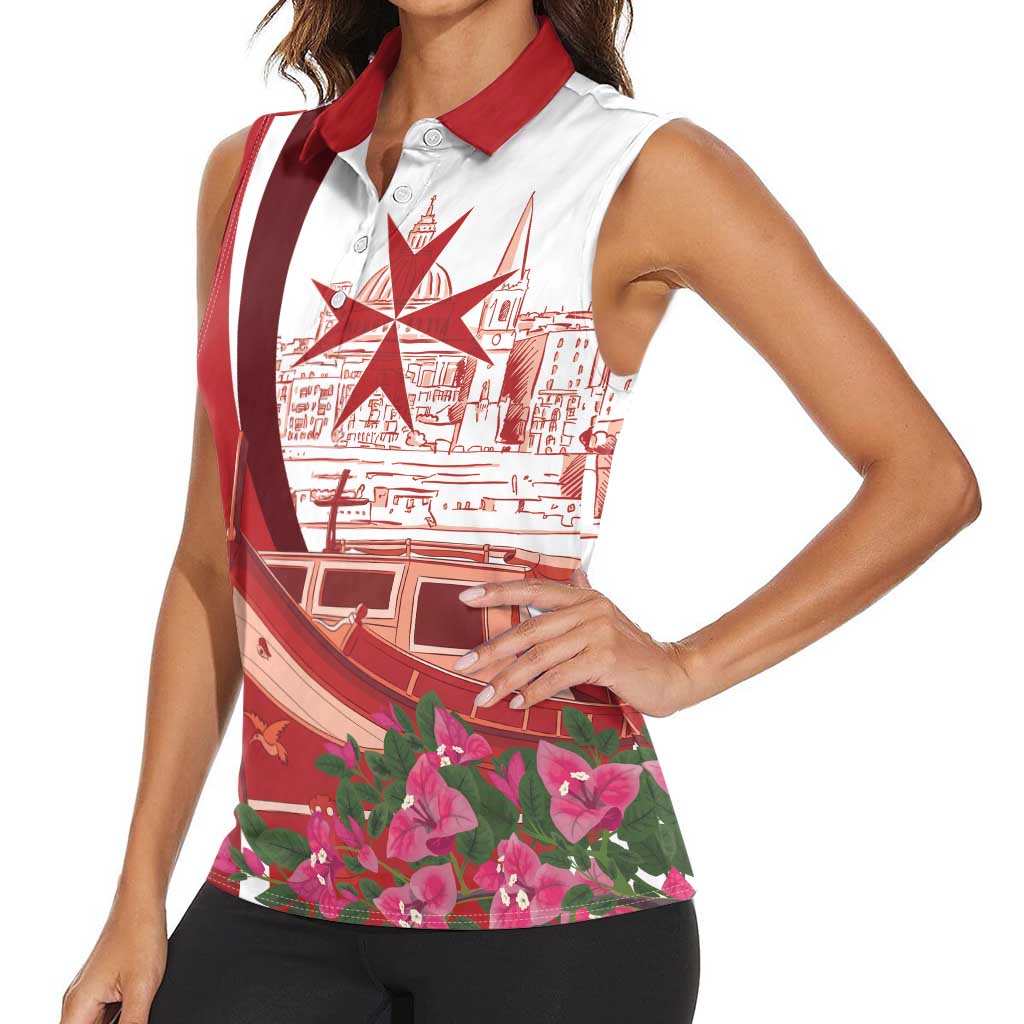 Inhobbok Malta Personalized Women Sleeveless Polo Shirt Valetta Scenery
