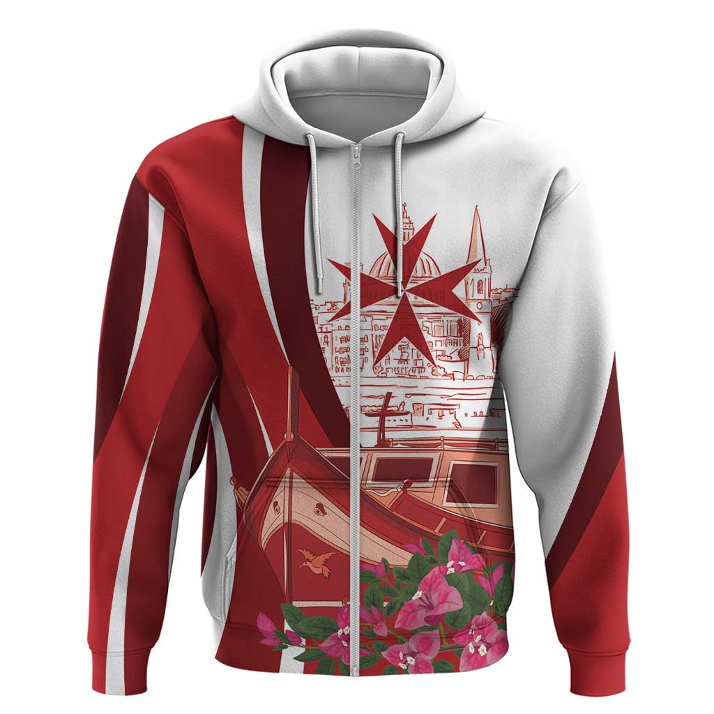 Inhobbok Malta Personalized Zip Hoodie Valetta Scenery