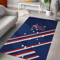 USA Rugby Stars Motif Area Rug GO Eagles