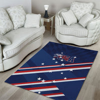 USA Rugby Stars Motif Area Rug GO Eagles