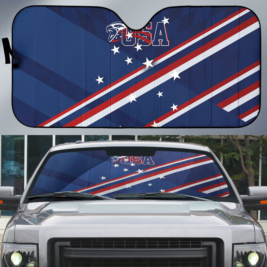 USA Rugby Stars Motif Auto Sun Shade GO Eagles