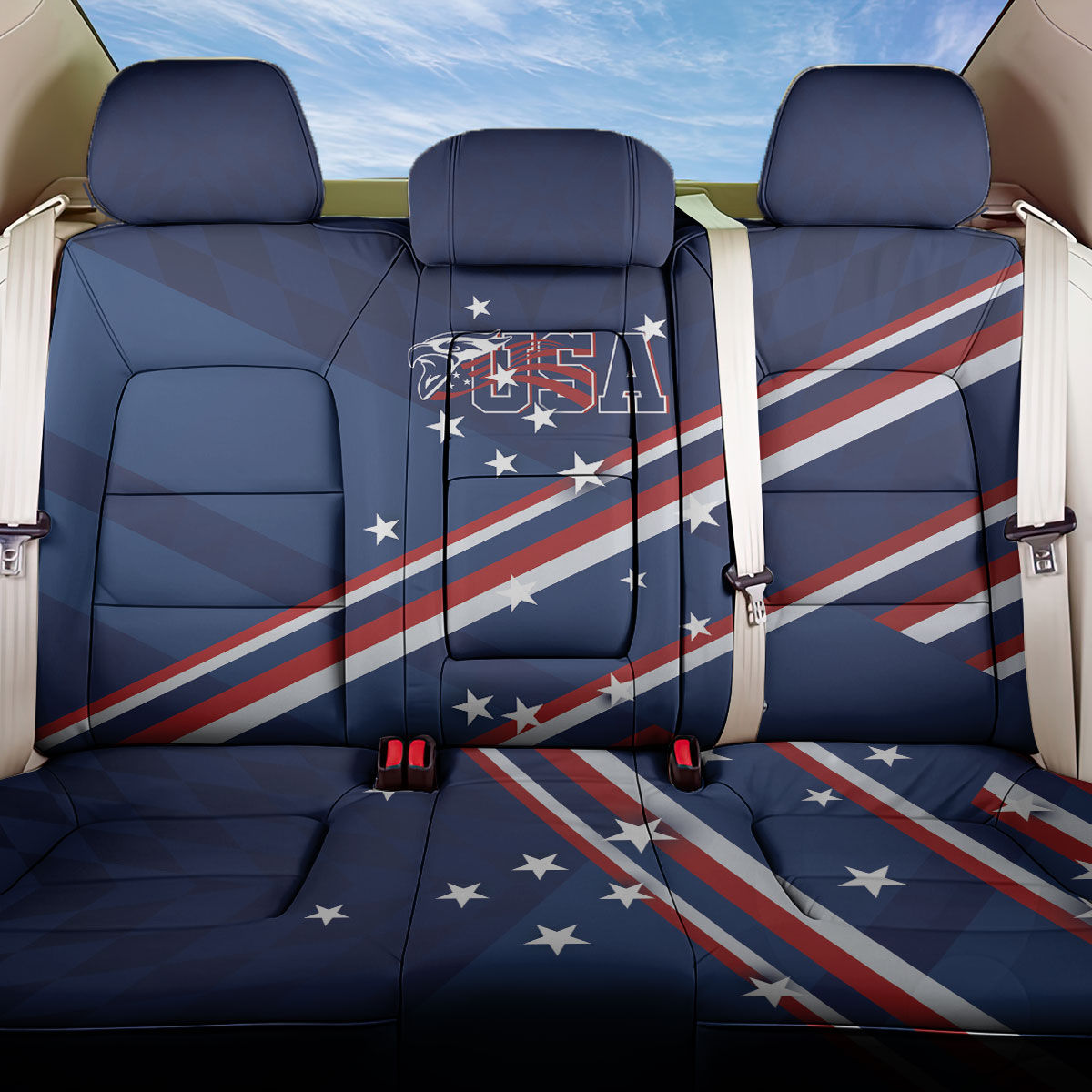 USA Rugby Stars Motif Back Car Seat Cover GO Eagles