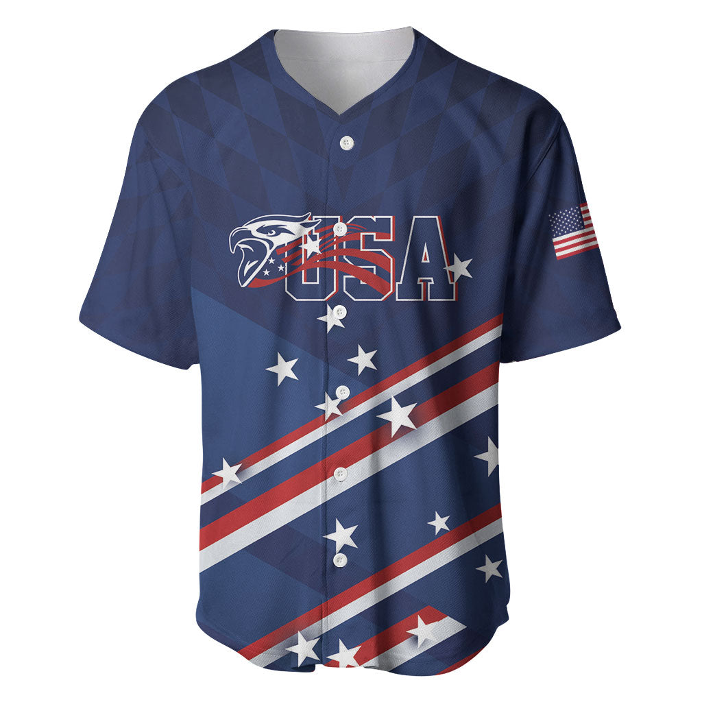 USA Custom Rugby Stars Motif Baseball Jersey GO Eagles
