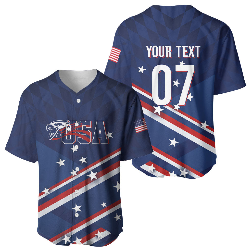 USA Custom Rugby Stars Motif Baseball Jersey GO Eagles