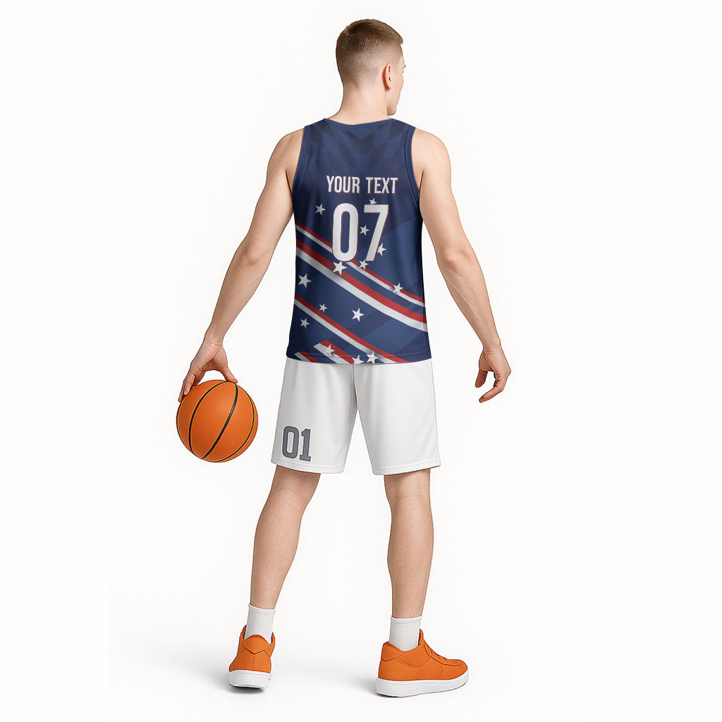 USA Custom Rugby Stars Motif Basketball Jersey GO Eagles