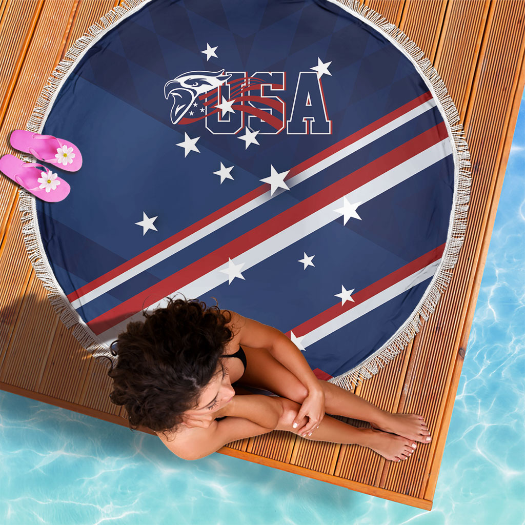 USA Rugby Stars Motif Beach Blanket GO Eagles