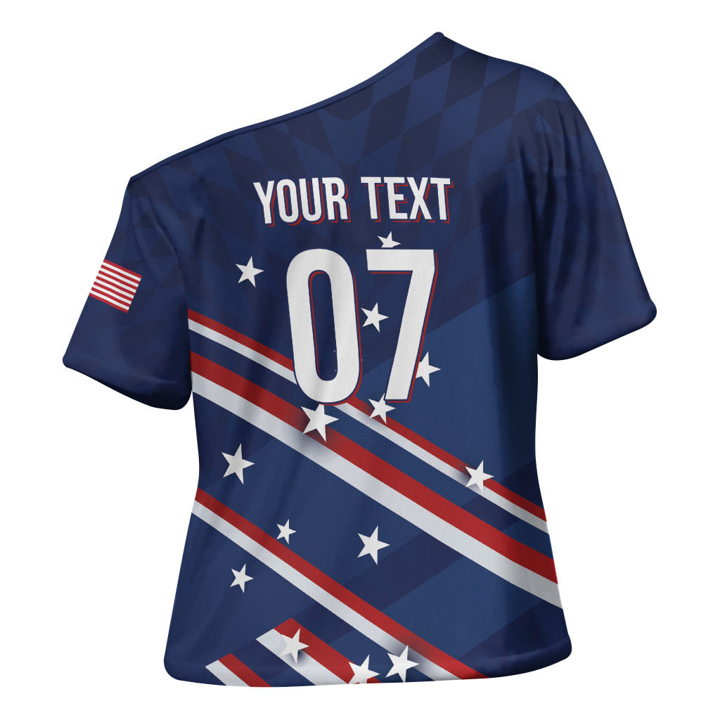 USA Custom Rugby Stars Motif Cross Shoulder Shirt GO Eagles