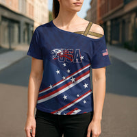 USA Custom Rugby Stars Motif Cross Shoulder Shirt GO Eagles