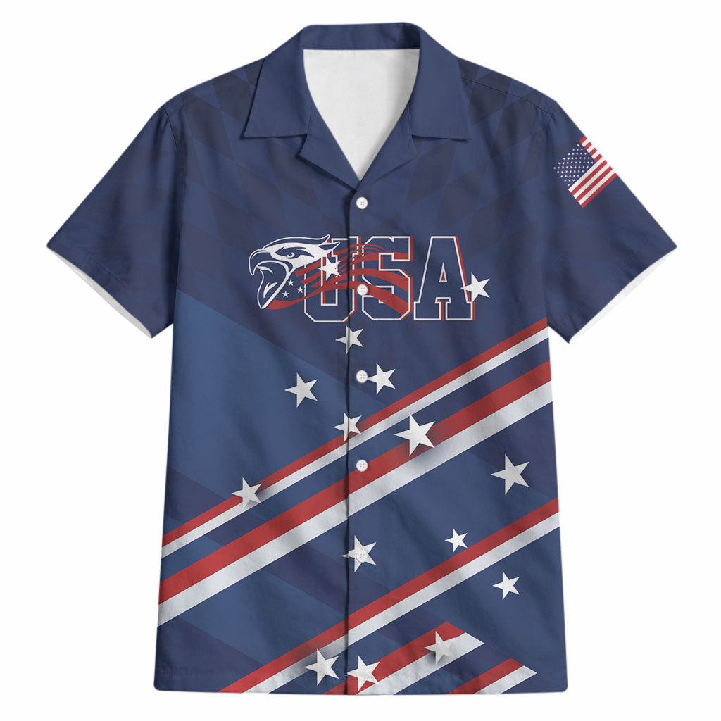 USA Custom Rugby Stars Motif Hawaiian Shirt GO Eagles