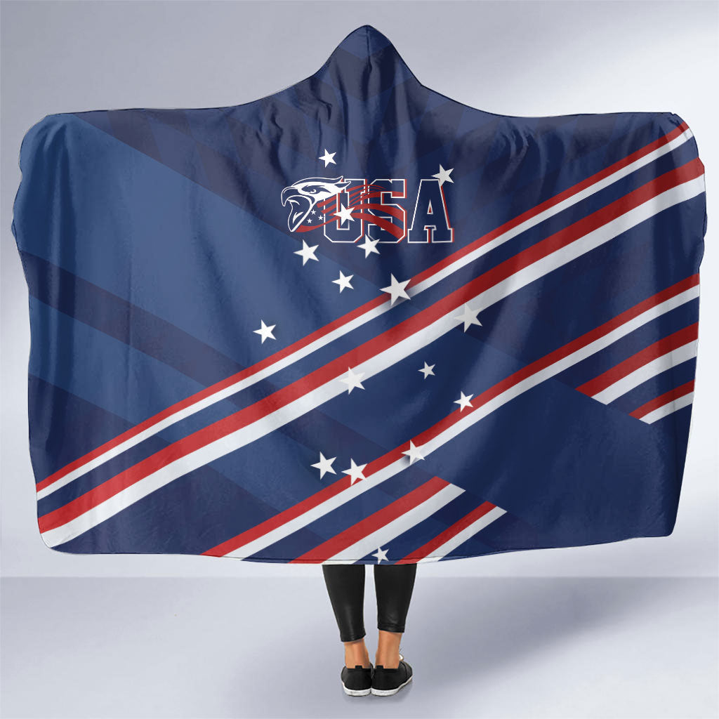 USA Rugby Stars Motif Hooded Blanket GO Eagles
