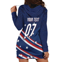 USA Custom Rugby Stars Motif Hoodie Dress GO Eagles