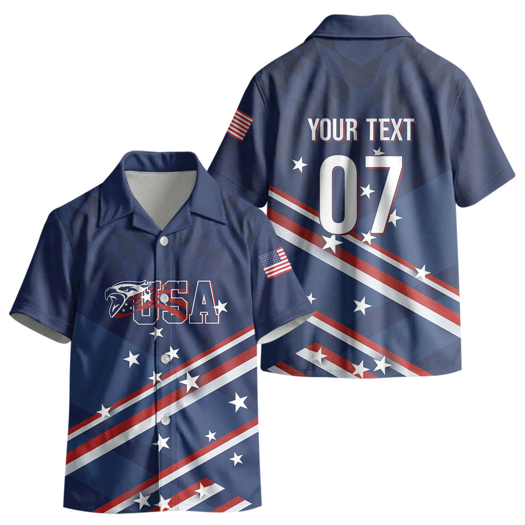 USA Custom Rugby Stars Motif Kid Hawaiian Shirt GO Eagles