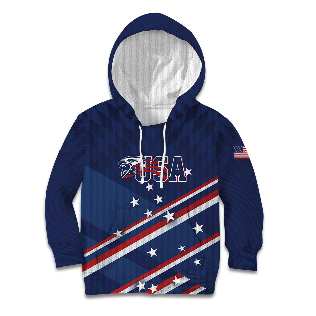 USA Custom Rugby Stars Motif Kid Hoodie GO Eagles