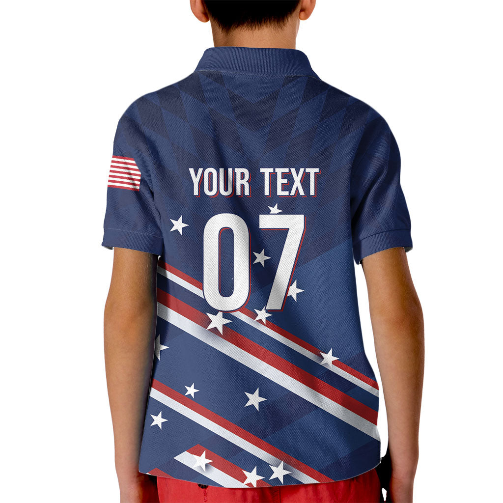 USA Custom Rugby Stars Motif Kid Polo Shirt GO Eagles