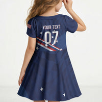 USA Custom Rugby Stars Motif Kid Short Sleeve Dress GO Eagles