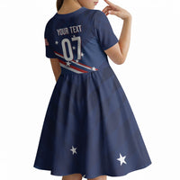 USA Custom Rugby Stars Motif Kid Short Sleeve Dress GO Eagles