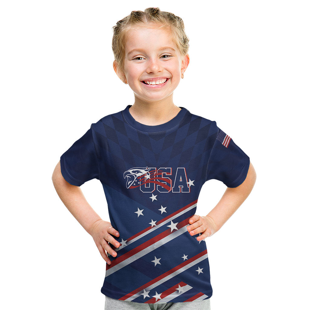 USA Custom Rugby Stars Motif Kid T Shirt GO Eagles
