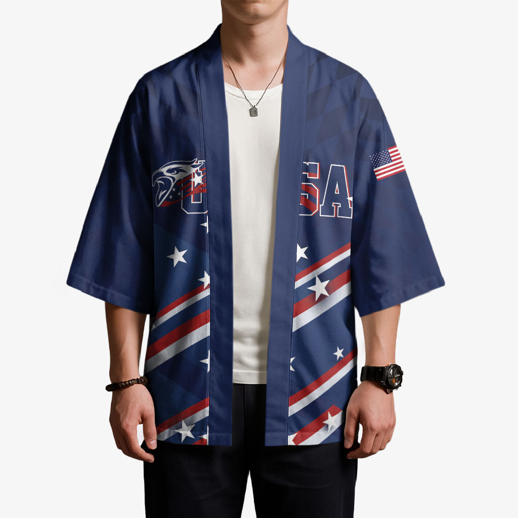 USA Custom Rugby Stars Motif Kimono GO Eagles