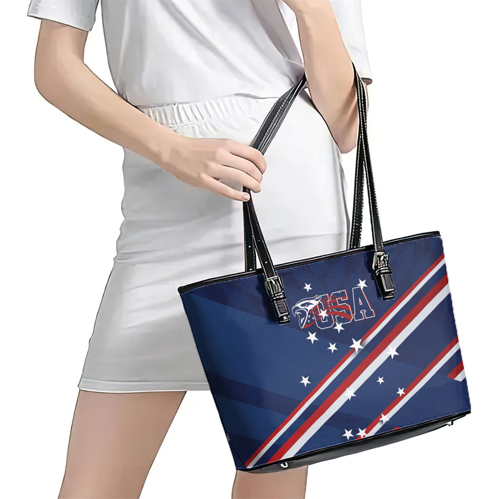 USA Rugby Stars Motif Leather Tote Bag GO Eagles