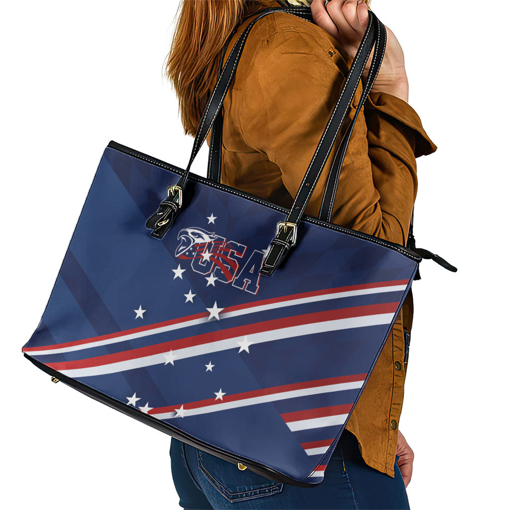 USA Rugby Stars Motif Leather Tote Bag GO Eagles