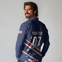 USA Custom Rugby Stars Motif Long Sleeve Polo Shirt GO Eagles
