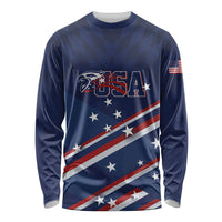 USA Custom Rugby Stars Motif Long Sleeve Shirt GO Eagles