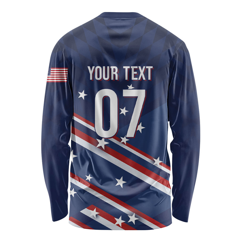 USA Custom Rugby Stars Motif Long Sleeve Shirt GO Eagles