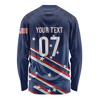 USA Custom Rugby Stars Motif Long Sleeve Shirt GO Eagles