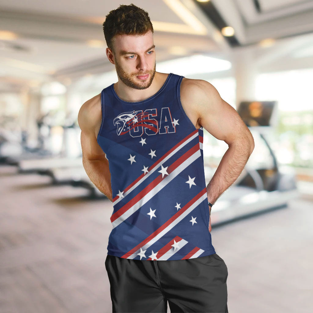 USA Custom Rugby Stars Motif Men Tank Top GO Eagles
