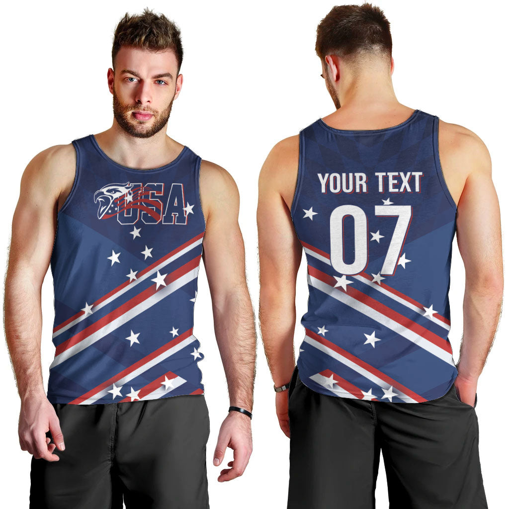 USA Custom Rugby Stars Motif Men Tank Top GO Eagles