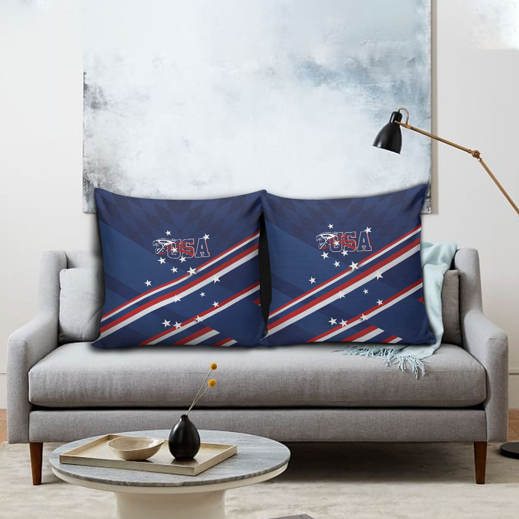 USA Rugby Stars Motif Pillow Cover GO Eagles