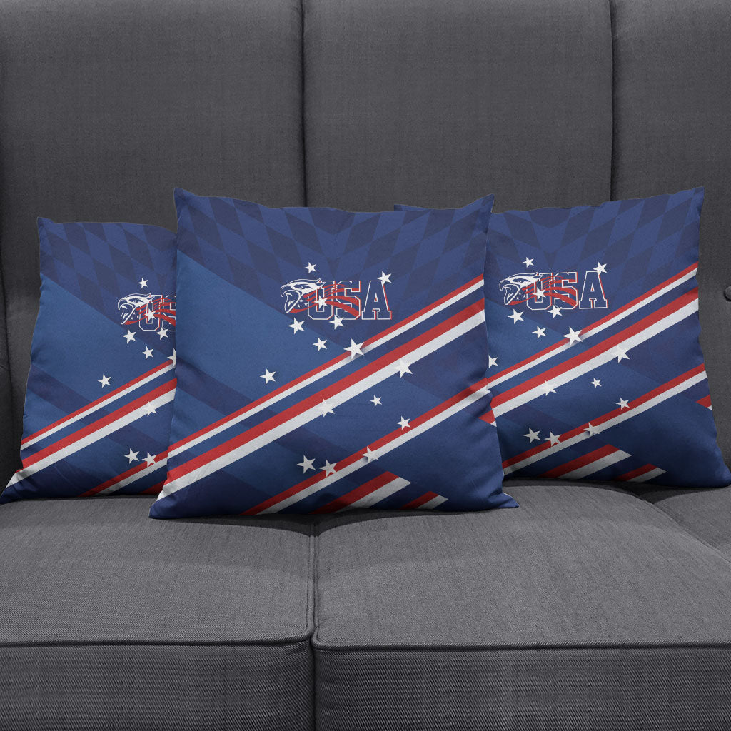 USA Rugby Stars Motif Pillow Cover GO Eagles