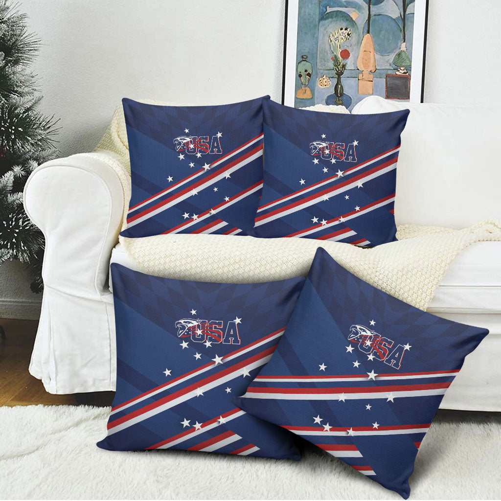 USA Rugby Stars Motif Pillow Cover GO Eagles