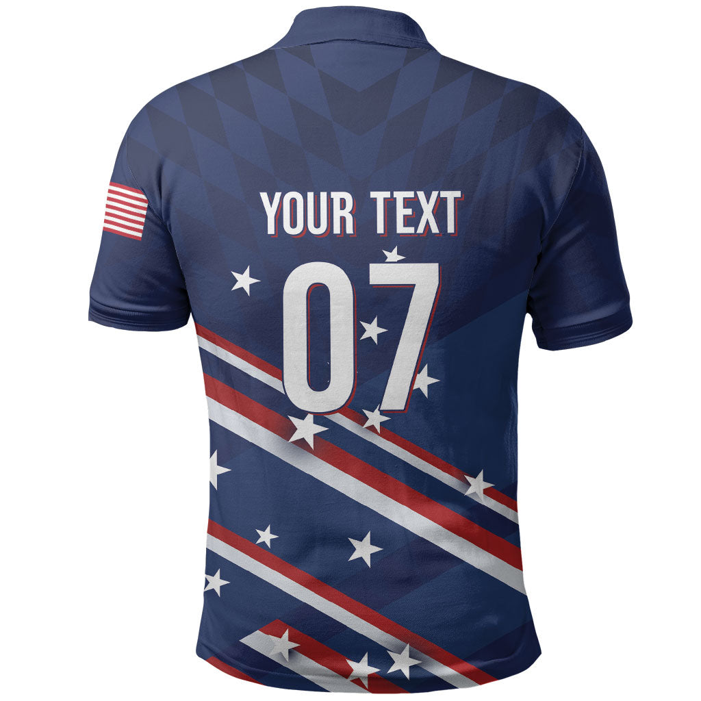 USA Custom Rugby Stars Motif Polo Shirt GO Eagles