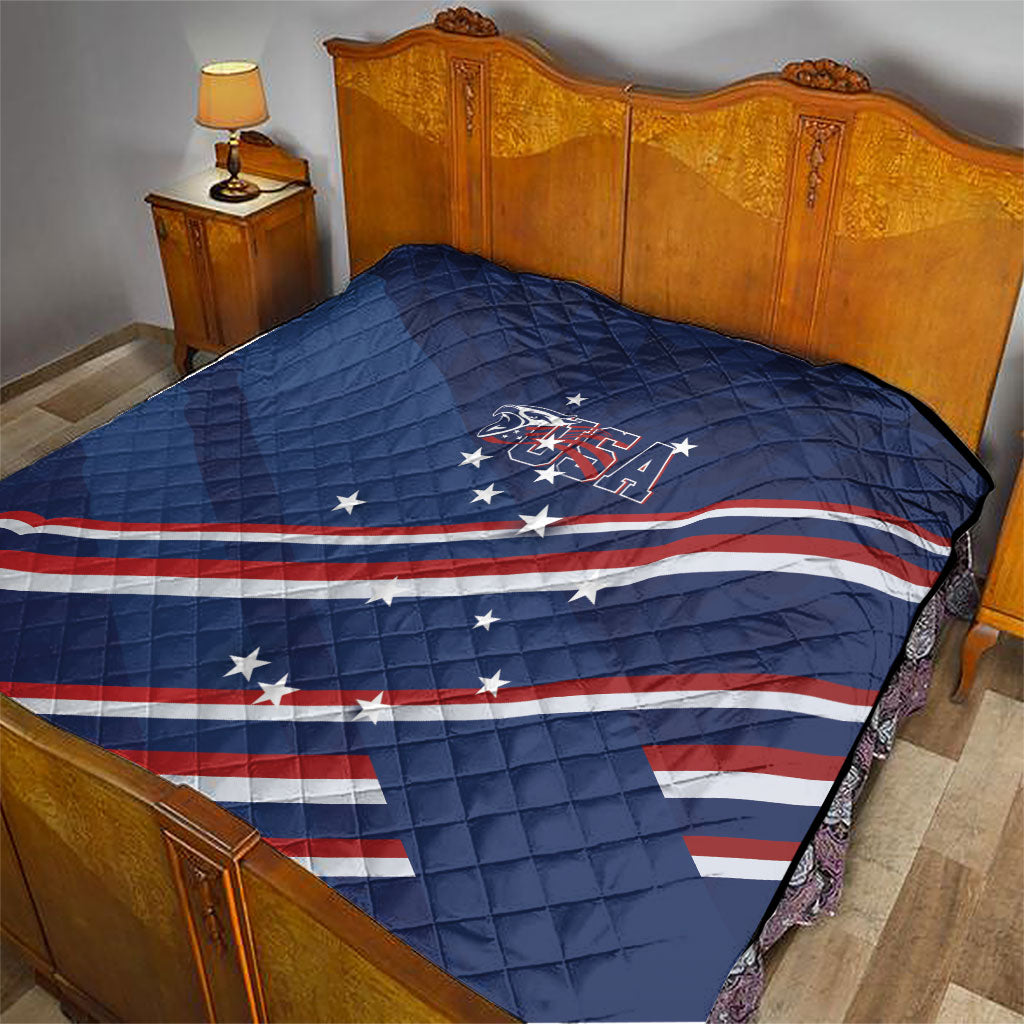 USA Rugby Stars Motif Quilt GO Eagles
