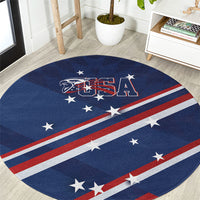 USA Rugby Stars Motif Round Carpet GO Eagles