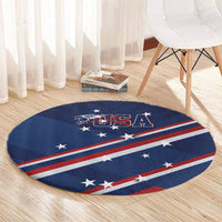 USA Rugby Stars Motif Round Carpet GO Eagles