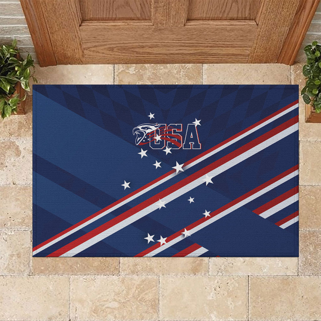 USA Rugby Stars Motif Rubber Doormat GO Eagles