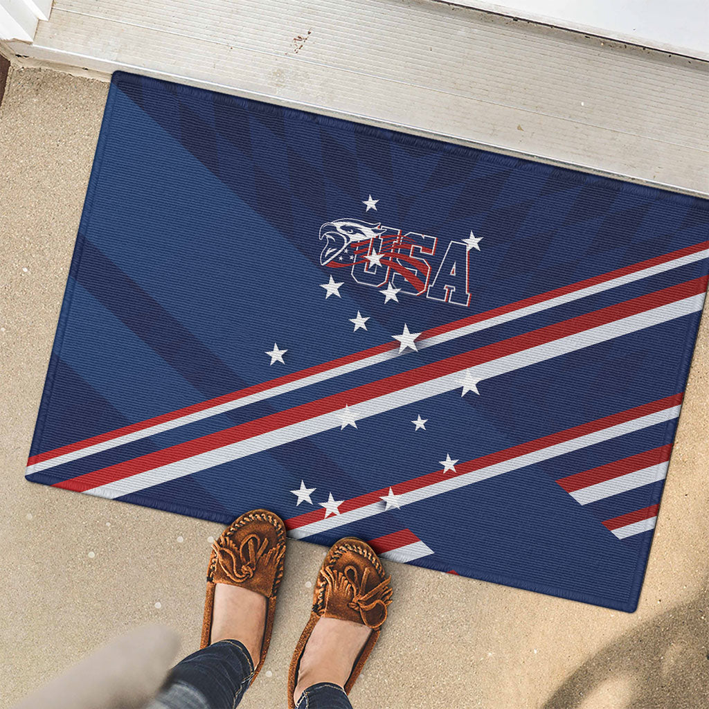 USA Rugby Stars Motif Rubber Doormat GO Eagles