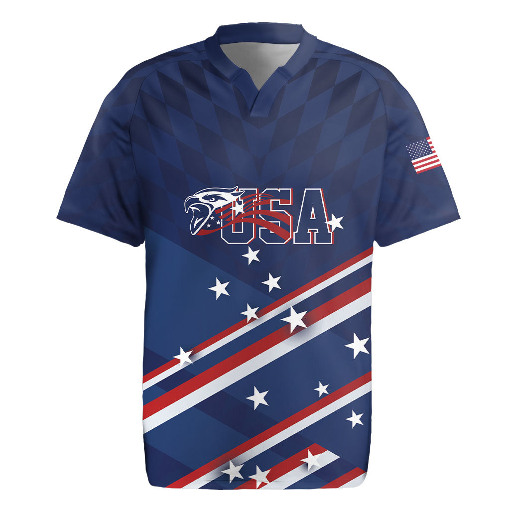 USA Custom Rugby Stars Motif Rugby Jersey GO Eagles
