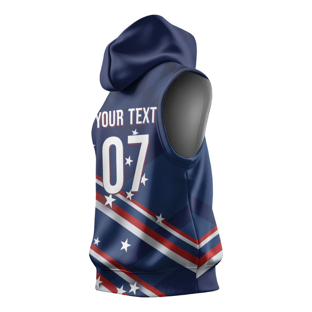 USA Custom Rugby Stars Motif Sleeveless Hoodie GO Eagles