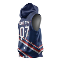 USA Custom Rugby Stars Motif Sleeveless Hoodie GO Eagles