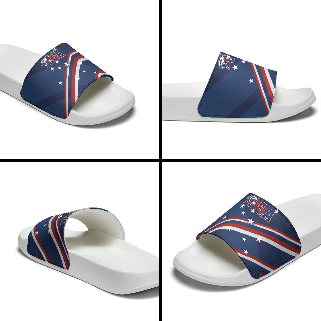 USA Rugby Stars Motif Slide Sandals GO Eagles