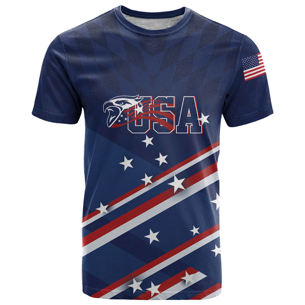USA Custom Rugby Stars Motif T Shirt GO Eagles