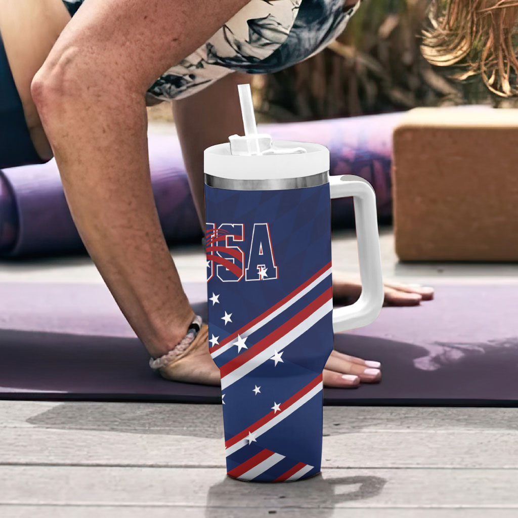 USA Rugby Stars Motif Tumbler With Handle GO Eagles
