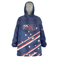 USA Custom Rugby Stars Motif Wearable Blanket Hoodie GO Eagles